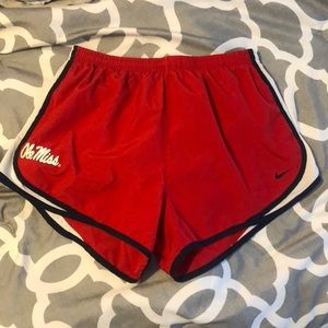 Nike track shorts with Ole Miss logo